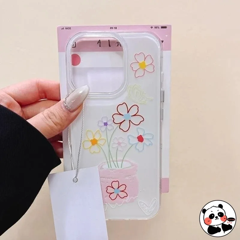 

Cute Colorful Line Flower Phone Case For Vivo Y78 Plus Y77 Y77E Y76S Y75 Y74S Y73S Y72 Y58 Y56 Y55 Y53S Y52 Y51A Y51S Cover