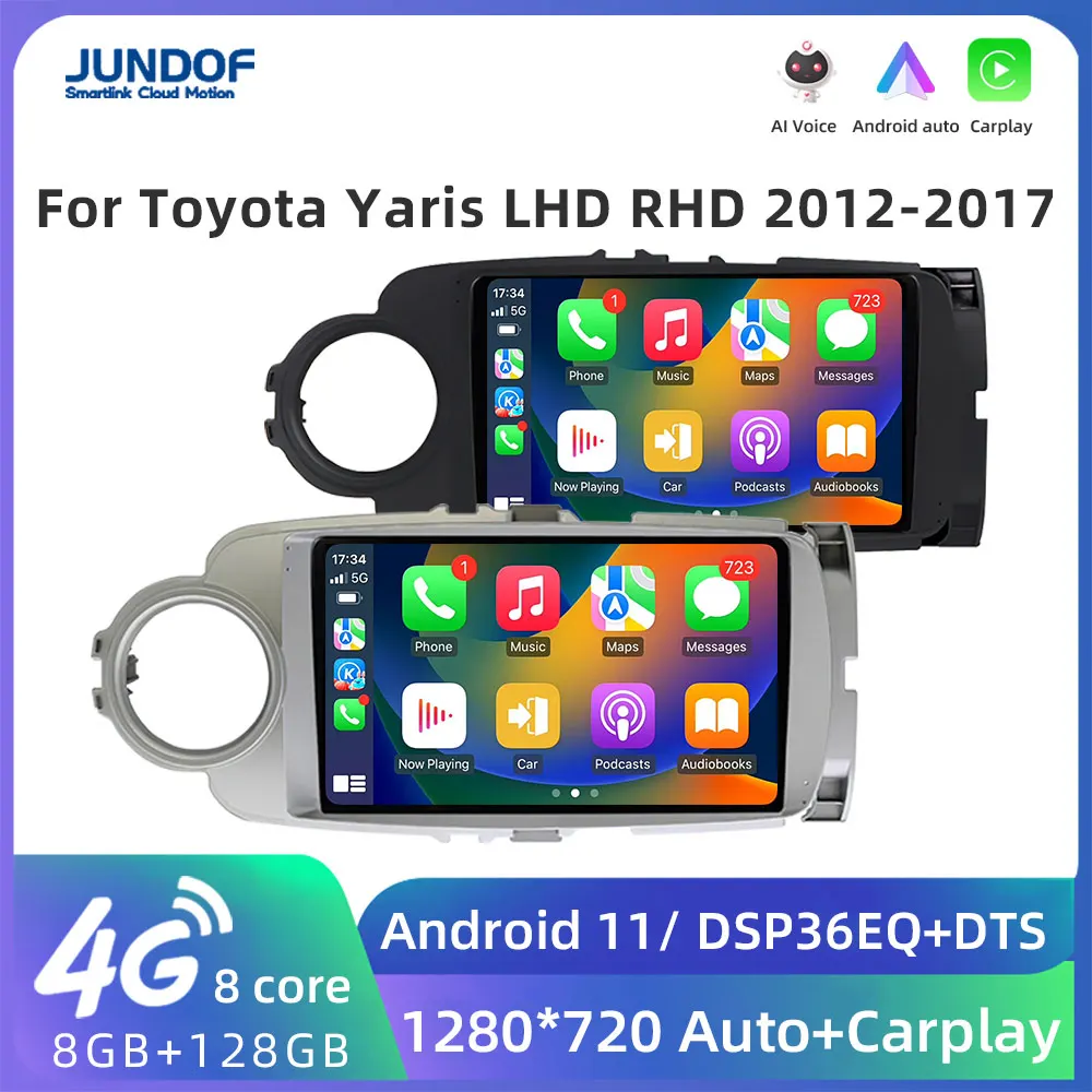 

Jundof Car Radio Autoradio Android 10.0 For Toyota Yaris 2012-2017 GPS Navigation Multimedia Player Carplay Stereo 2 Din DVD HU