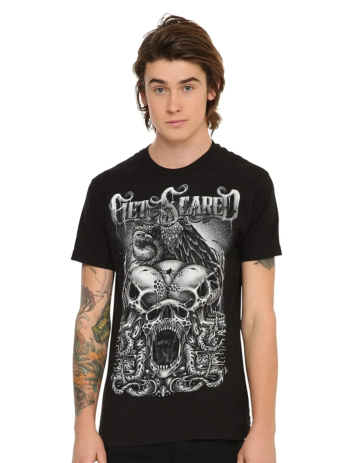 Men Women Get Scared Band DD0683 Casual Short T Shirts Tee Sleeve