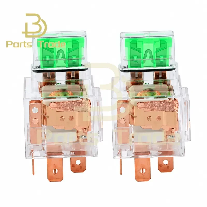 10PCS 12V 5Pin Fused Relay Dual Contact Fully Transparent Housing Lightweight Relay