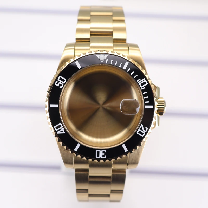 

40mm Diver Watch Case bands 316L Stainless Steel Parts Sapphire Glass For NH35 NH36 NH34 NH70 Miyota 8215 Eta 2824 PT5000 YACHT