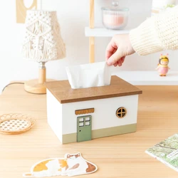 Creative Wooden Tissue Box Cover Rectangular Tissue Holder Dispenser Paper Cover Case Napkin Holder for Home Room Office Decor