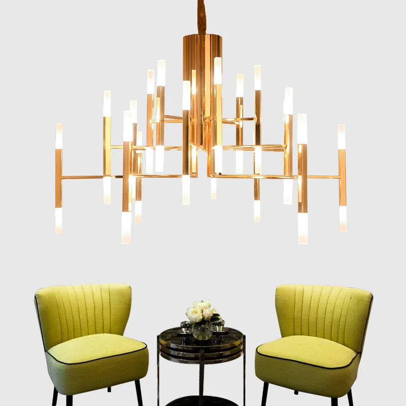 SANDYHA Modern Golden Pendant Light Creative Chandelier Stylish Home Decor for Nordic Living Room Bedroom Restaurant Elegant