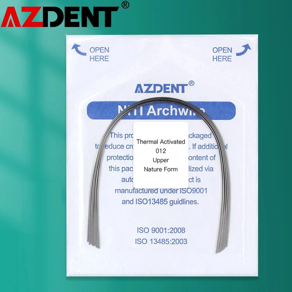 AZDENT 10 Pcs/Pack Dental Orthodontic Niti Thermal Activated Round Arch Wire Natural Form