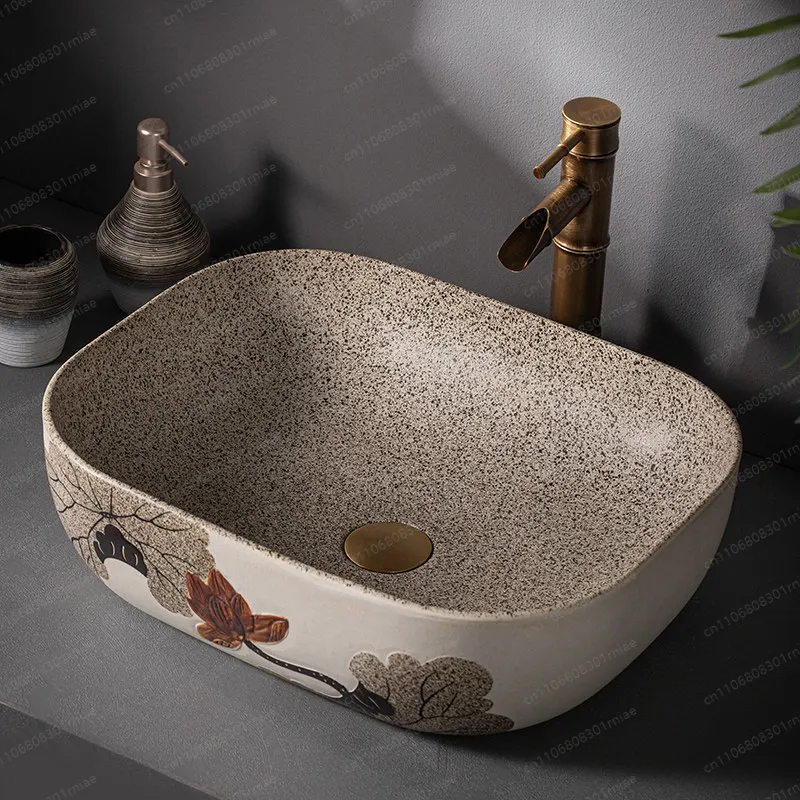 

Накладная раковина для санузла, керамическая, в стиле ретро, для дома и улицы