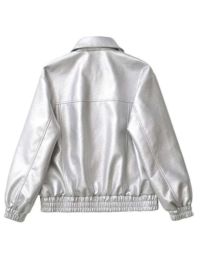 Streetwear Women Retro Loose Short Pu Faux Leather Jacket Spring Autumn Female Zipper Coat Vintage Moto Biker Outwear 2025