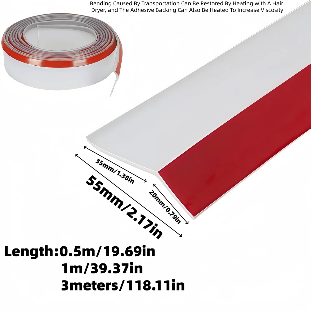 1PC Window Water Blocking Bar BalconySelf Adhesive Waterproof Sealing Strip Home Window Edge Water Deflector Flashing Board