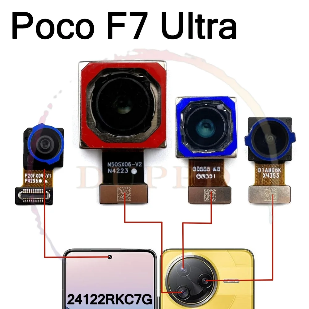 

Задняя передняя камера для Xiaomi Mi Poco F7 Ultra F7Ultra, задняя часть, передняя камера для селфи, модуль задней камеры, запасные части