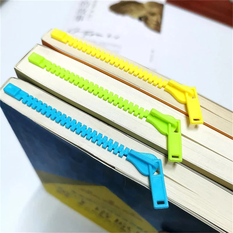 1Pc New Zipper Bookmark Pagination Folders Tool Funny Reading Book Folder Page Clip Cute Book Mark Novelty Stationery Kid Gift