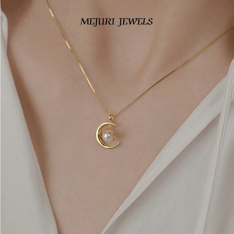 Collar de Planeta Chapado en Oro para Mujer, Diseño Exclusivo con Elegante Perla de Imitación para Cadena de Clavícula SATURN, Lujo Ligero y Elegante