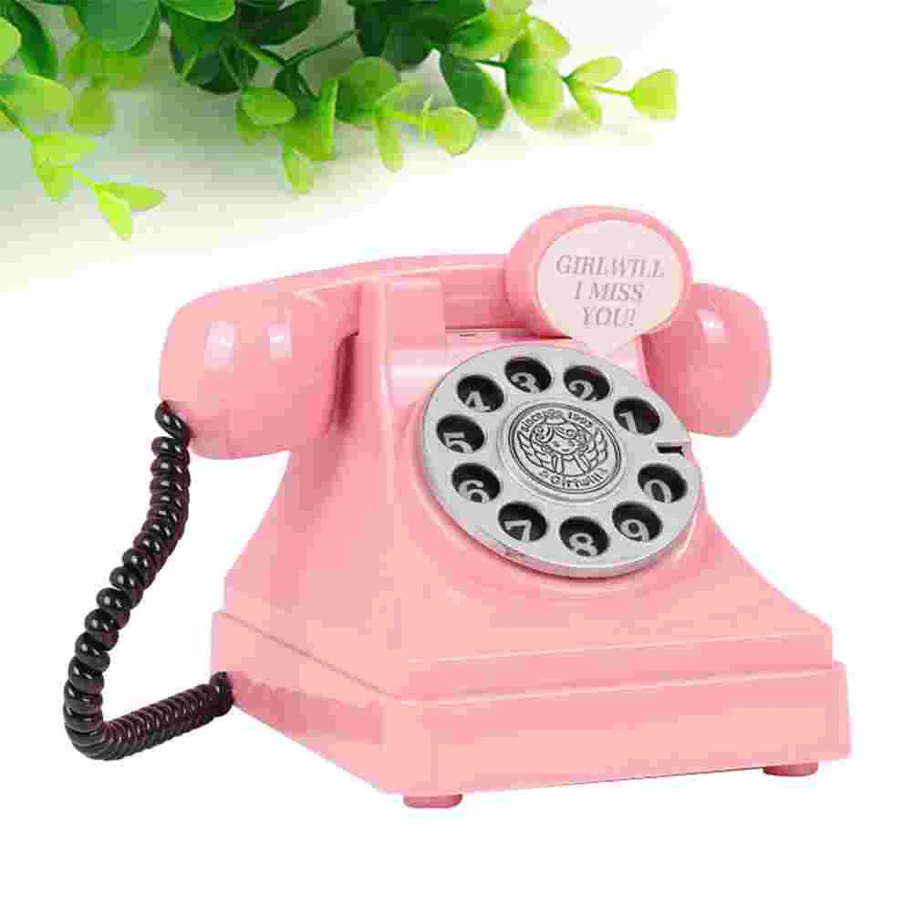 Retro Plastic Simulation Phone Shaped Piggy Bank Coins Banknotes Saving Pot Money Holder For Kids Adults Gift (Pink)