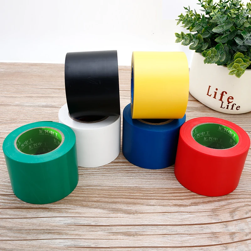 6PCS/LOT, 20M Flame Retardant Electrical Tape Electrician High Voltage PVC Waterproof Self-adhesive Electrical Tape 45MM Width