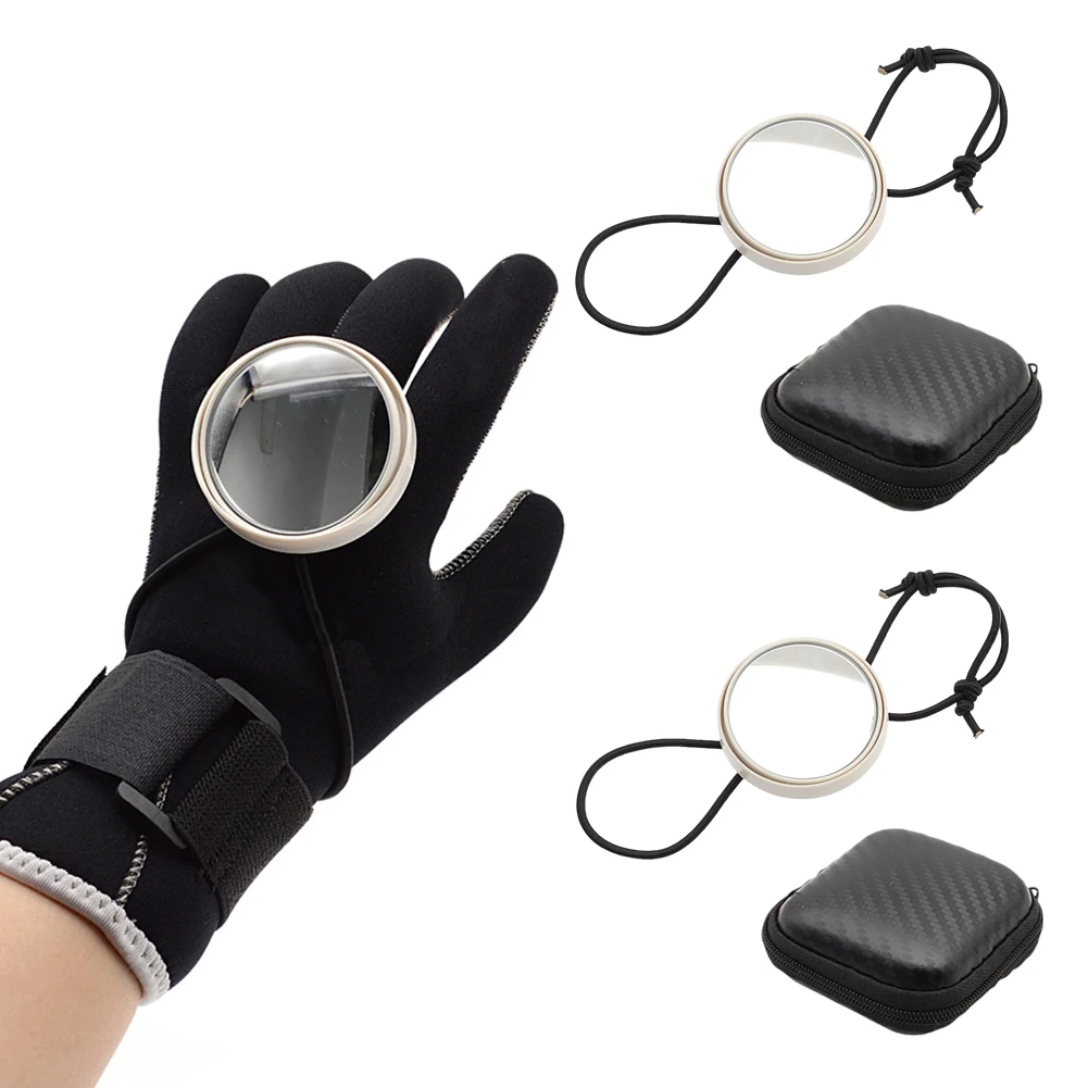 Marine Rearview Mirror with Lanyard Scuba Diving Mirror Diving Rearview Mirror Dive Observe Mirror for Water Sports Safety
