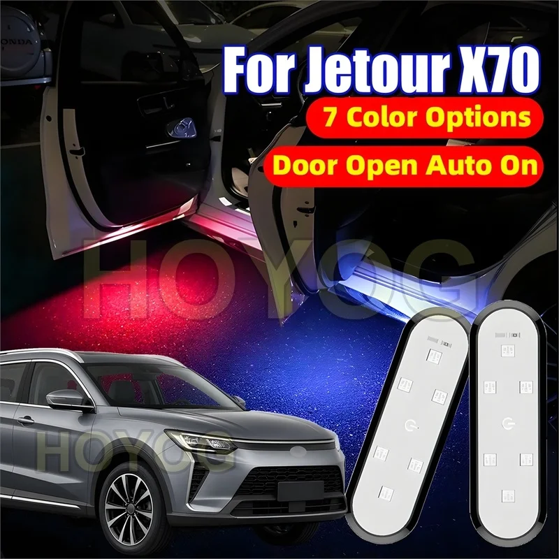 Fit for Jetour X70 2022-2026 LED Car Door Courtesy Light with Easy Stick-On Installation and a USB Rechargeable Battery