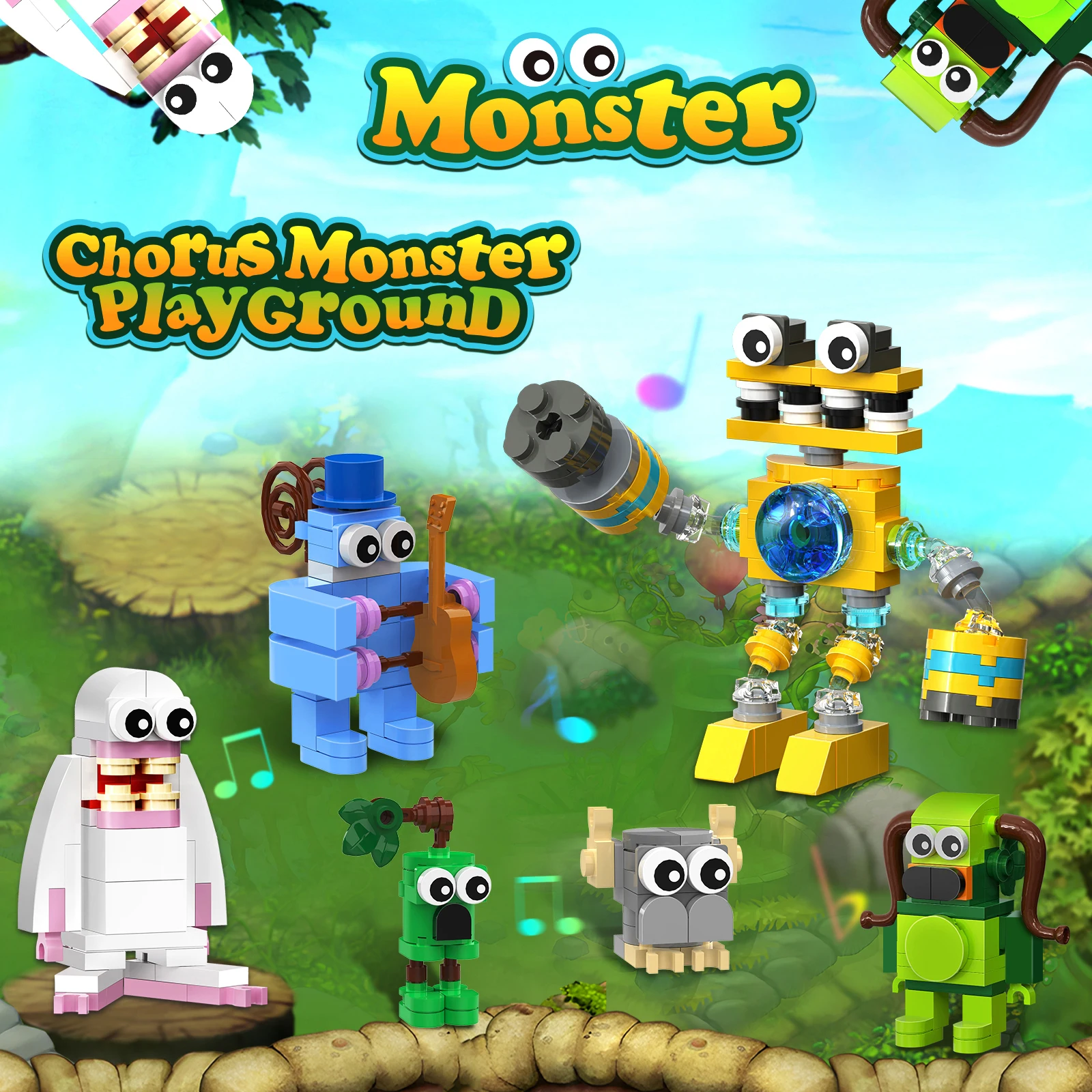 ใหม่ My Singing Song Monsters Chorus Building Blocks ชุดน่ารัก Brickheadz Action Figures อิฐของขวัญวันเกิดสําหรับเด็กผู้ใหญ่