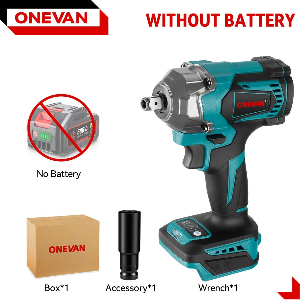 ONEVAN 1200N.M borstelloze elektrische slagmoersleutel 3 functies 1/2 "snoerloze draagbare schroevendraaier boorgereedschap voor Makita batterijpin