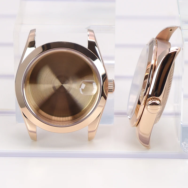 

Rose Gold 36mm/40mm Bevel Edge Watch Case Sapphire Glass For Seiko NH35 NH34 NH36 NH38 Miyota 8215 Movement 28.5mm Dial Air‑King