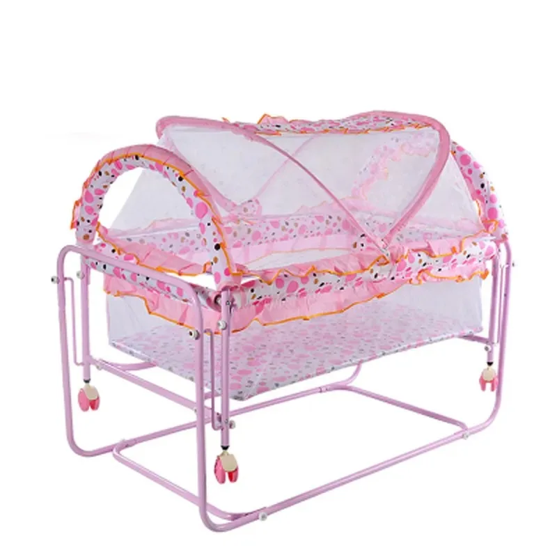Crib Iron bed Newborn baby Cradle bed Children's BB environmentally friendly wrought