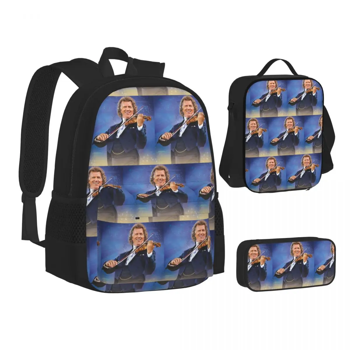 Andre Rieu Best Of Andre Rieu Mochilas para niños y niñas, mochilas escolares, mochila para niños, bolsa para el almuerzo, bolsa para bolígrafos, juego de tres piezas