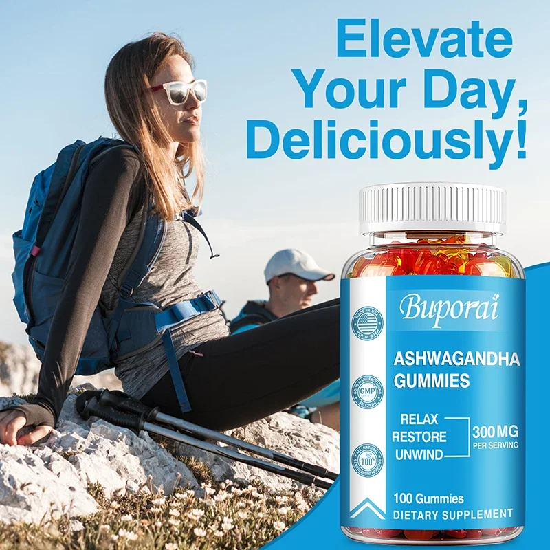 Ashwagandha Gummies - Relieve Stress, Enhance Memory, Focus, Promote Immune and Nervous System Health and Metabolism