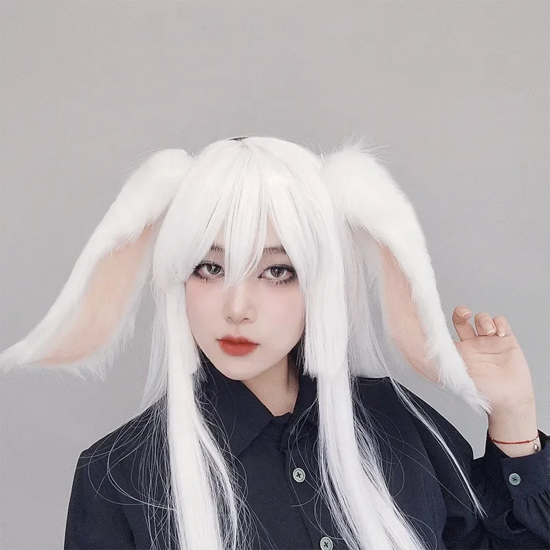 New Attractive Cosplay Furry Animal Dog Ears Headband Dress Up Lolita Decor Long Bunny Headpiece for Halloween Party Decor Props