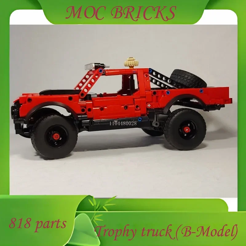 

Пользовательские 818 деталей городской транспортный трофейный грузовик (B-модель) модель пикапа MOC DIY творческая образовательная сборка игрушка на день рождения подарок