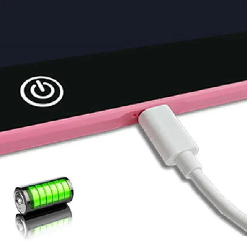 تابلت كتابة LCD قابل لإعادة الشحن مقاس 16 بوصة/41 سم، كتابة الضغط المتكرر بشحن USB، هدية تعليمية لعيد الميلاد والكريسماس