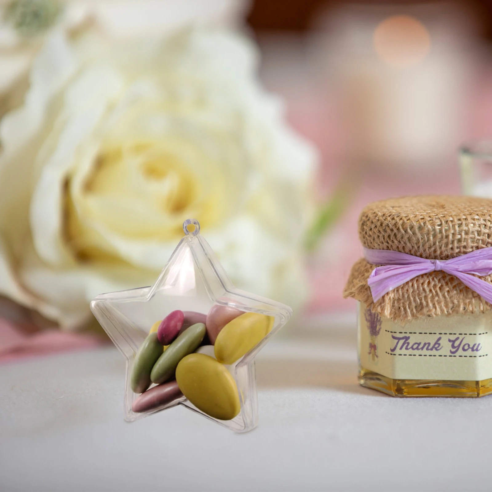 

12pcs Candy Box Transparent Star Shape Storage Container For Wedding Party Banquet Cupcake Chocolate Christmas Ball Gift