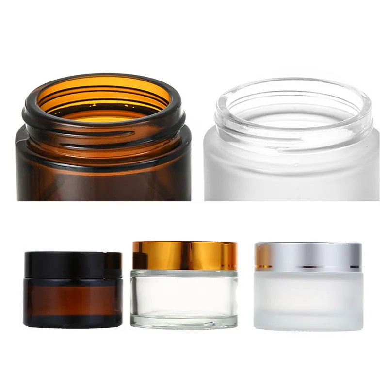 5g 10g 20g 30g 50g Glass Jars With Lids Round Cans Storage Pots Wide Mouth Empty Cosmetic Bottles For Creams Lotion Ointments