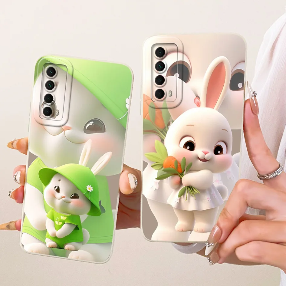 لهواوي P الذكية 2021 حافظة PPA-LX1 PPA-LX2 لطيف الكرتون القط أرنب لينة سيليكون غطاء مقاوم للصدمات لهواوي Y7a PPA-LX3 Funda #2