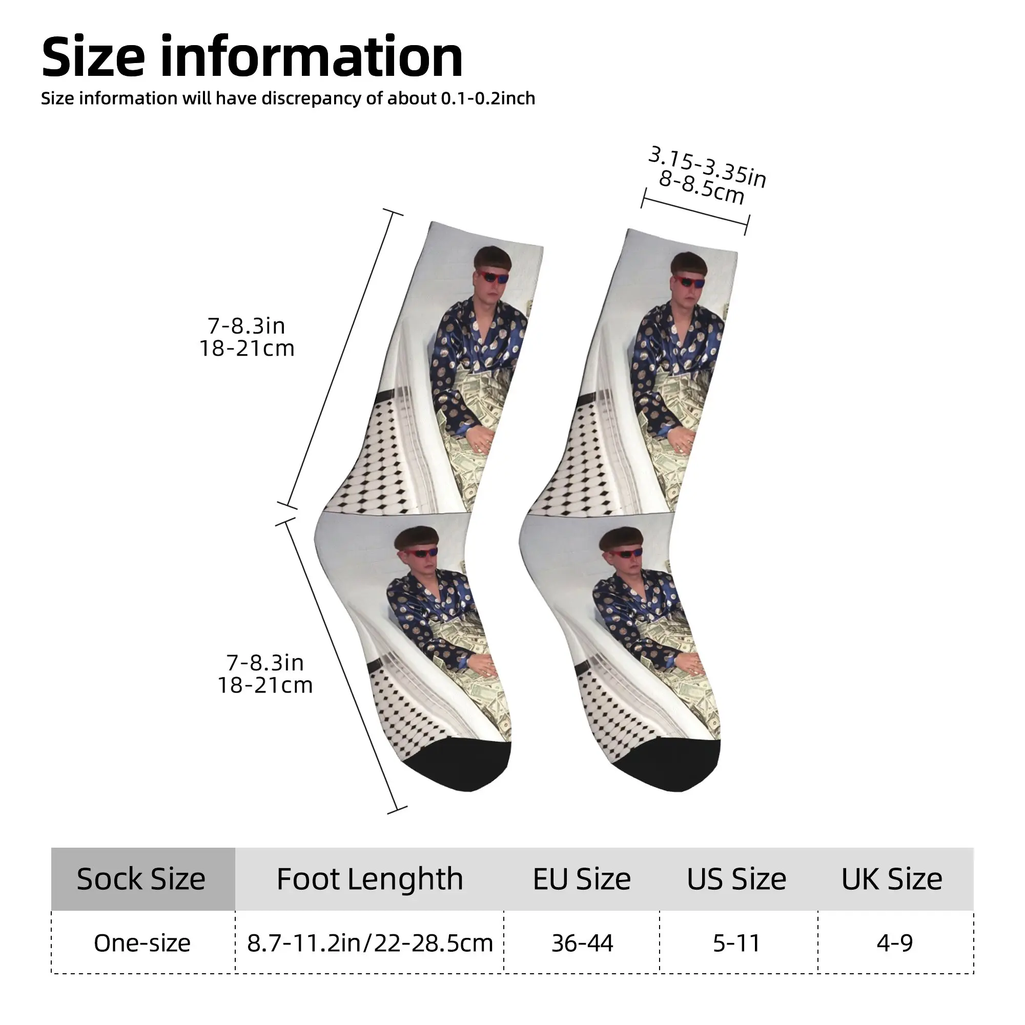 Autumn Winter Retro Unisex Oliver Tree Cash Bath Tub Meme Socks  Sweat Absorbing Basketball Socks