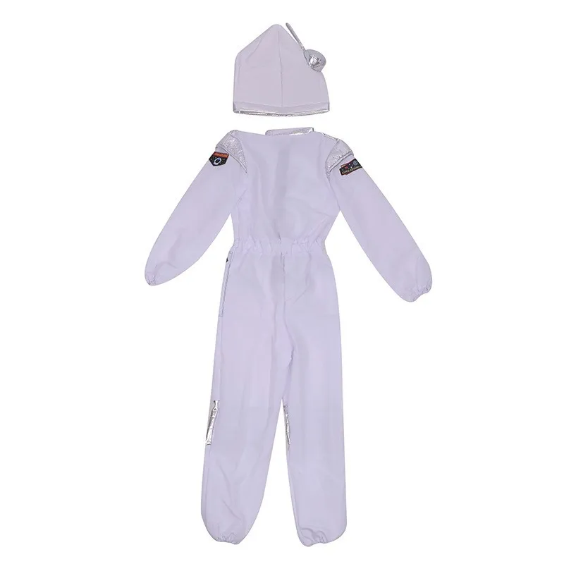 AstronsomCostume Silver Spaceman Halloween Cosplay Jumpsuit, Kids Pilot Carnival Party, fur s Up Dam, Space Travel, Imbibé