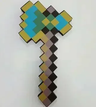 30~45cm Minecraft Schaumstoff-Schwert Blau Lila Grau Axt MC Schaufel Diamant-Hacke Gelbes Schwert Meine Welt EVA Spielzeug für Outdoor-Cosplay
