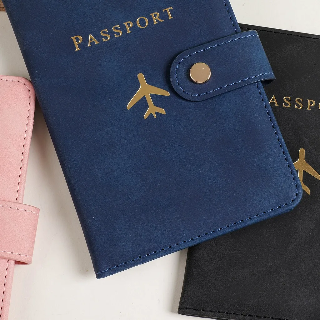 Pu Leather Passport Holder Anti Magnetic Multi Card Slot Passport Holder Passport Cover Pu Leather For Travel Document Storage