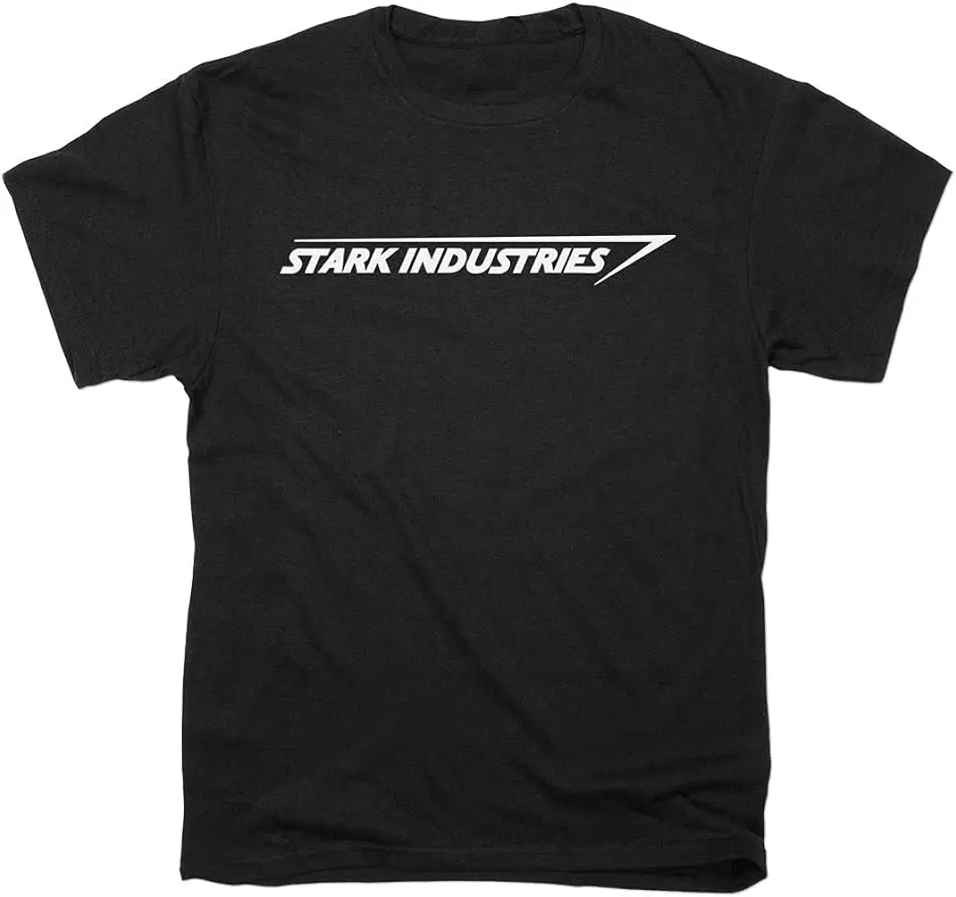 Mens Stark Industries T Shirt Funny Cool Graphic Printed Guys Tee Black  Cotton Luxury brand vintage oversized