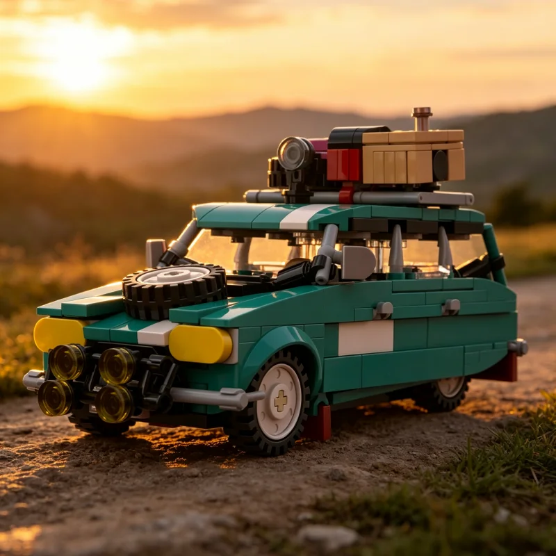 MOC Building Blocks 406 Parts 1976 Retro Compact City Car Old School City Car Display DIY Brick Set Collectible Ornament