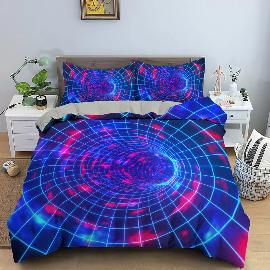 3D Duvet Cover Set,3D Visual Effects universe and its stars Patterns Bedding Set,Twin King Queen Size Polyester Quilt Cover