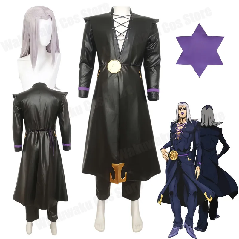 Image of Anime Leone Abbacchio Cosplay Kostüme Perücke Hut JoJo's Bizarre Adventure Cosplay Leone Abbacchio Schwarze Uniform Halloween Kleidung