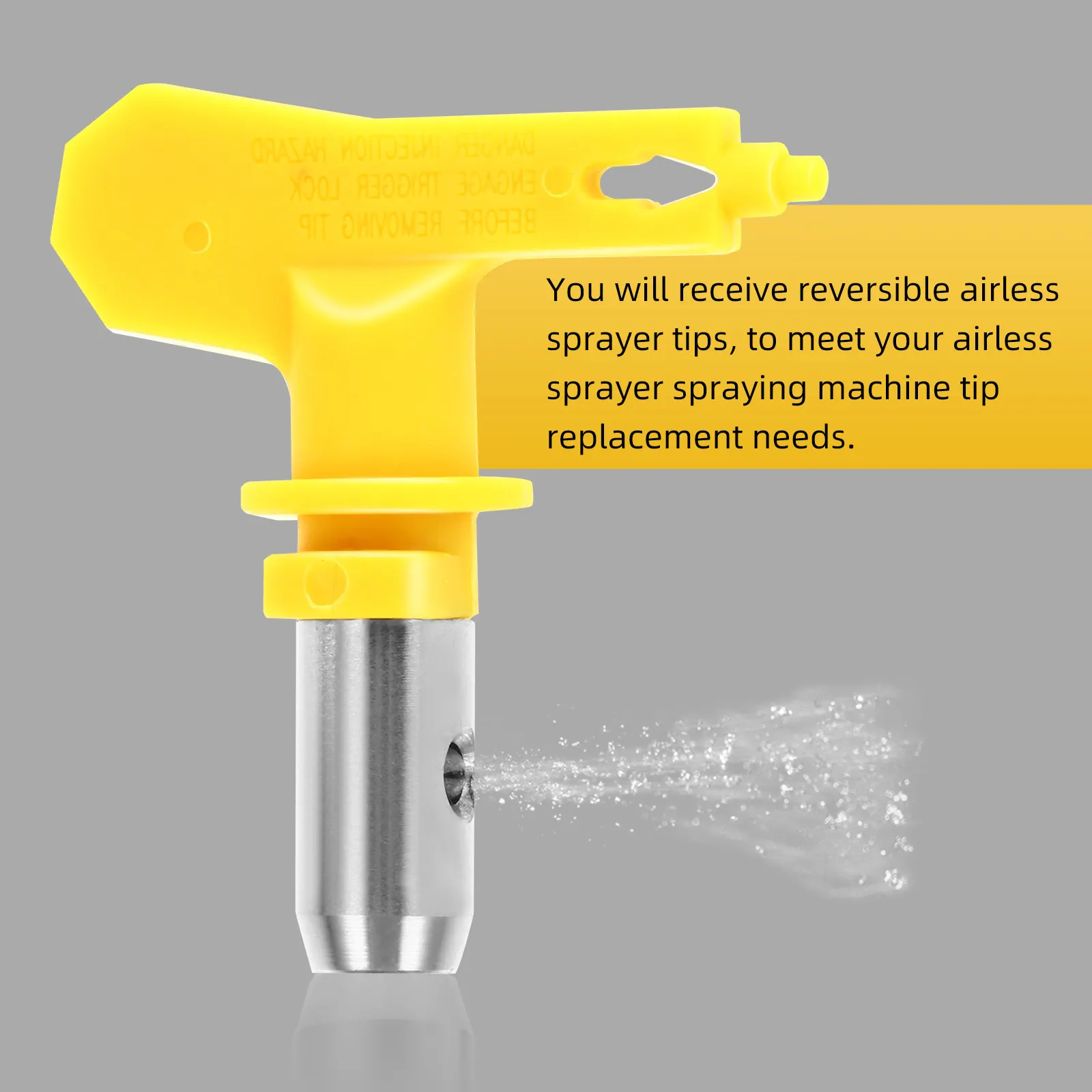 

3Pcs Reversible Airless Sprayer Tips Steel Plastic Construction for Narrow Surfaces Water-Based Lacquers Stains Polyurethanes