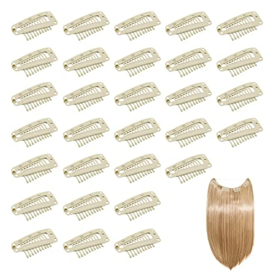 

Wig Clips for Hair Extensions, 10-Teeth Metal Clips, Black, Secure Grip and Reusable