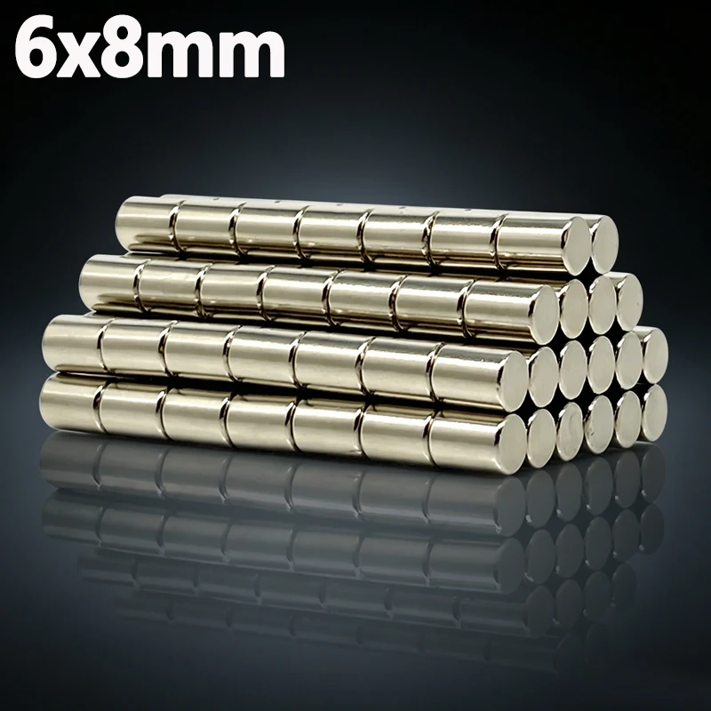 6x8mm Magnet N35 NdfeB Permanentmagnet Imanes 6*8mm Zubehör 10-150 Stück Runde Form Starker Neodym-Magnet für Büro-Kühlschrank – Detail 2