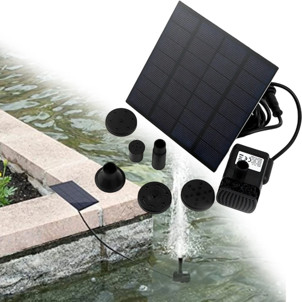 1 Set Solar Powered Fountain Pump 12*12*4.5cm Solar Fountain Solar Panel With Brushless Water Pump Accessories Tools
