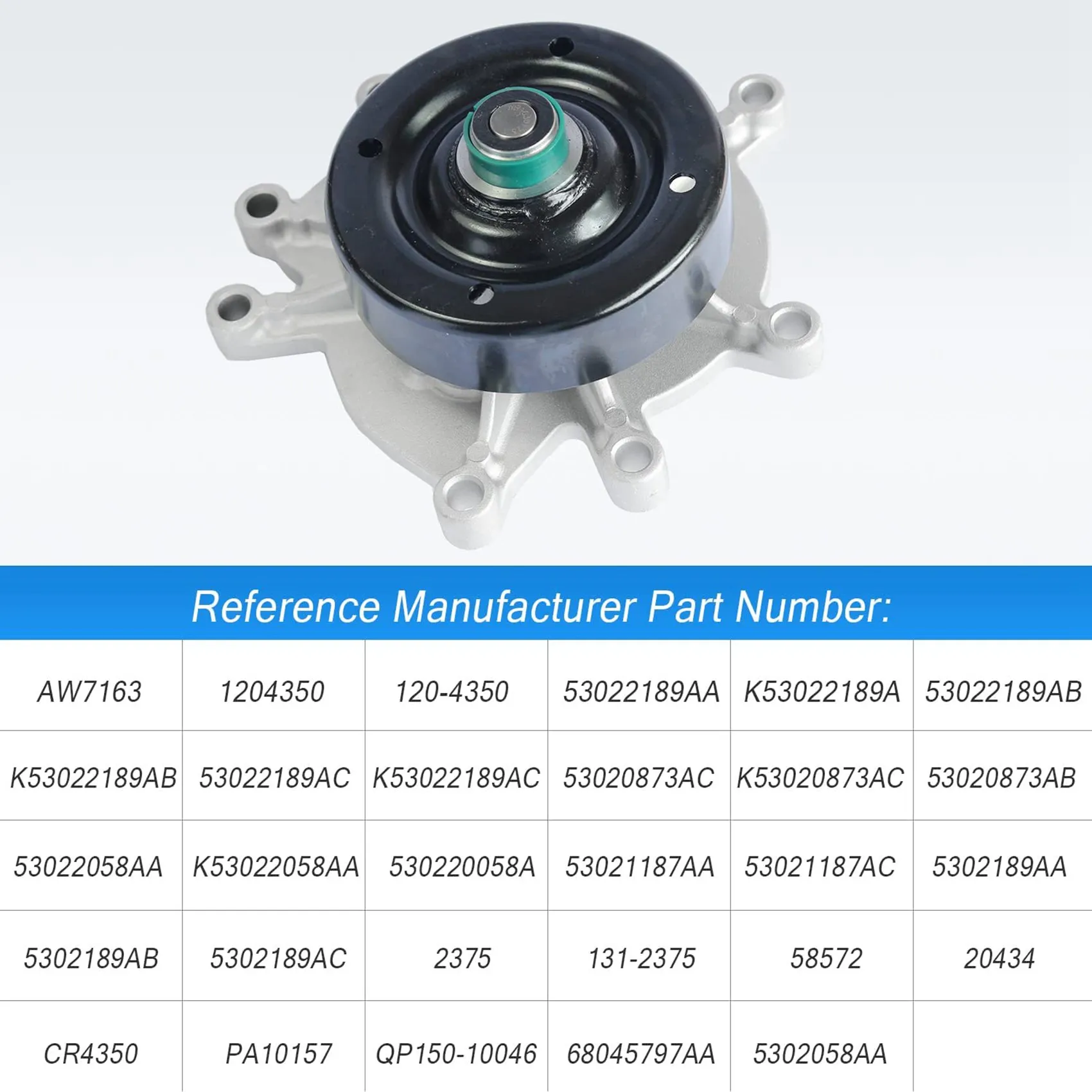 Pompa wodna pasująca do Chrysler Dodge Raider Ram 3,7l 4,7l Jeep Mitsubishi 53020873AC 53021187AA