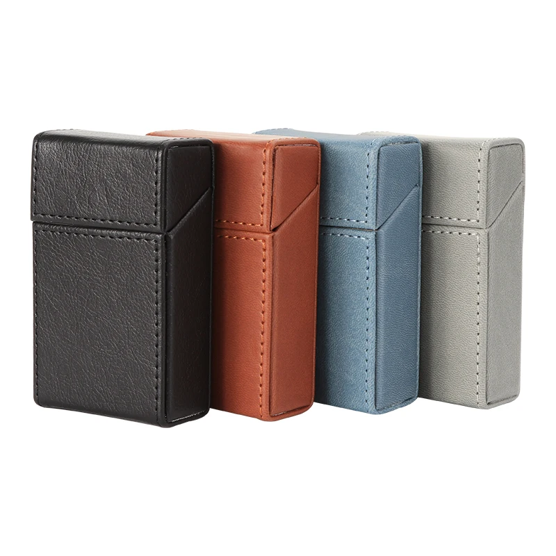 

Multi Color Cigarette Case Holds 20 King Size Cigarettes PU Leather Storage Box Smoking Accessories Gift for Men