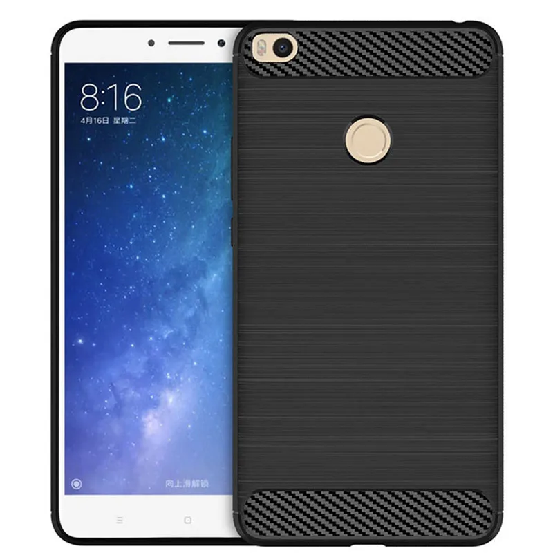 Luxury Soft Carbon Case For Xiaomi Max 2 Mi Max 2 Shockproof Silicone Case For xaomi Mi Max2 Soft Phone Back Cover