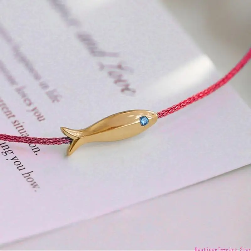 E1PE Back-to-School Season Red Thread Hand Rope Fish Mother-Child Woven Bracelets