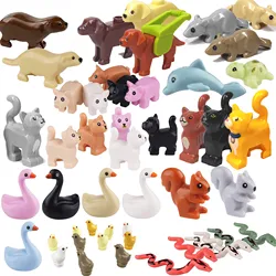 MOC Animals Buillding Blocks Cobra Snake Dog Squirrel Sea Turtle Swan Chicks Rat Dolphin Bricks Toys Gift