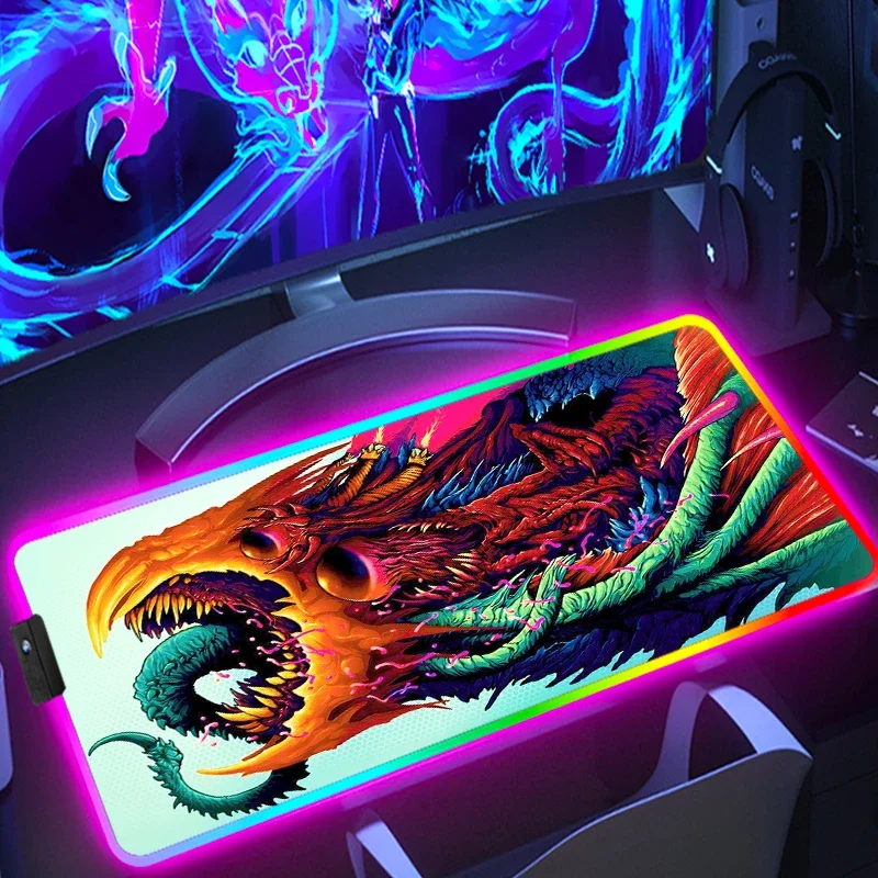 

Xxl Gaming Mouse Pad Led Hyper Beast CSGO Pc Accessories Mousepad Rgb Desk Protector Deskmat Keyboard Mat Mats Anime Mause Gamer