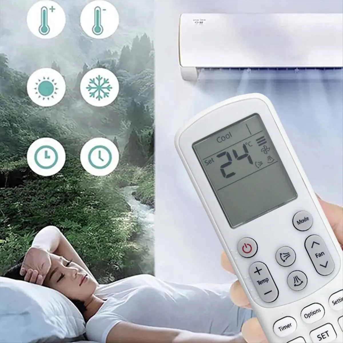 (A26M) Reemplace el control remoto del aire acondicionado por el control remoto del aire acondicionado Samsung DB93-1463T DB93-15169F