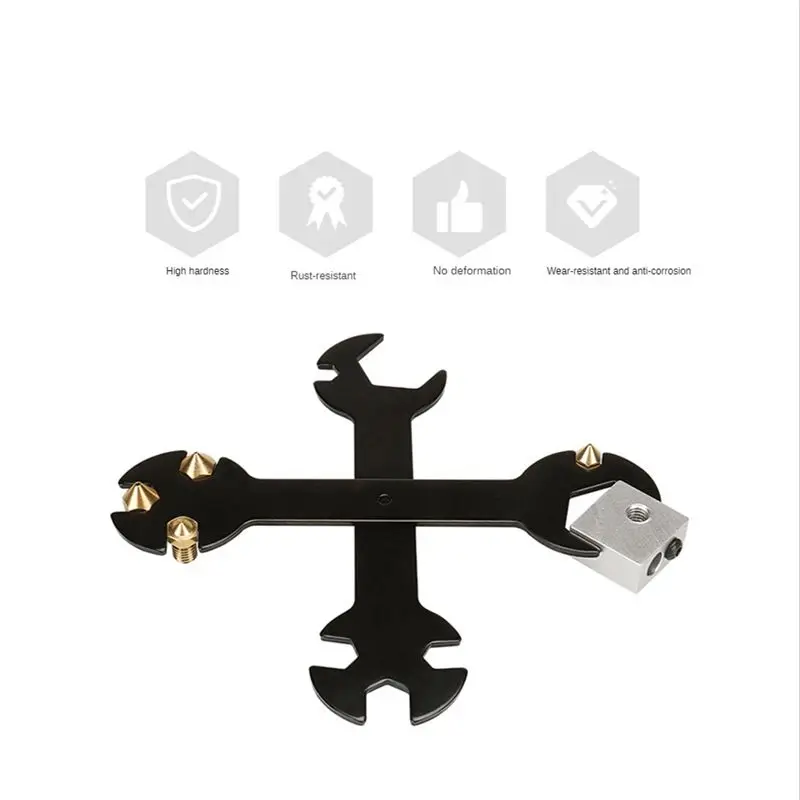 

T69C! 3D Printer Wrench Set Cross Socket Spanner for Nozzle Cleaning Copper Brush Tool Tweezers L Spanner for Ender 3 5 CR-10